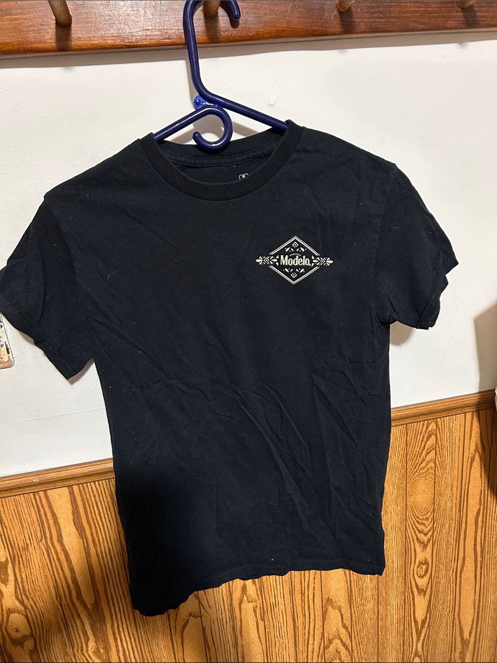 ModelCo Black Short Sleeve Crewneck Tee with Small Chest Logo